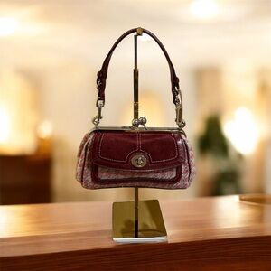 Coach Burgundy and Pink Shoulder Bag